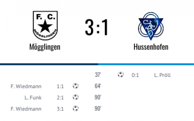 1. FC Stern Mögglingen – SV Hussenhofen 3:1 (0:1)