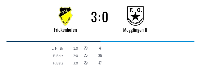 SV Frickenhofen – 1. FC Stern Mögglingen II 3:0 (2:0)