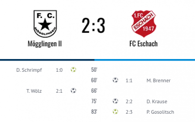 1. FC Stern Mögglingen II – 1. FC Eschach 2:3 (0:0)